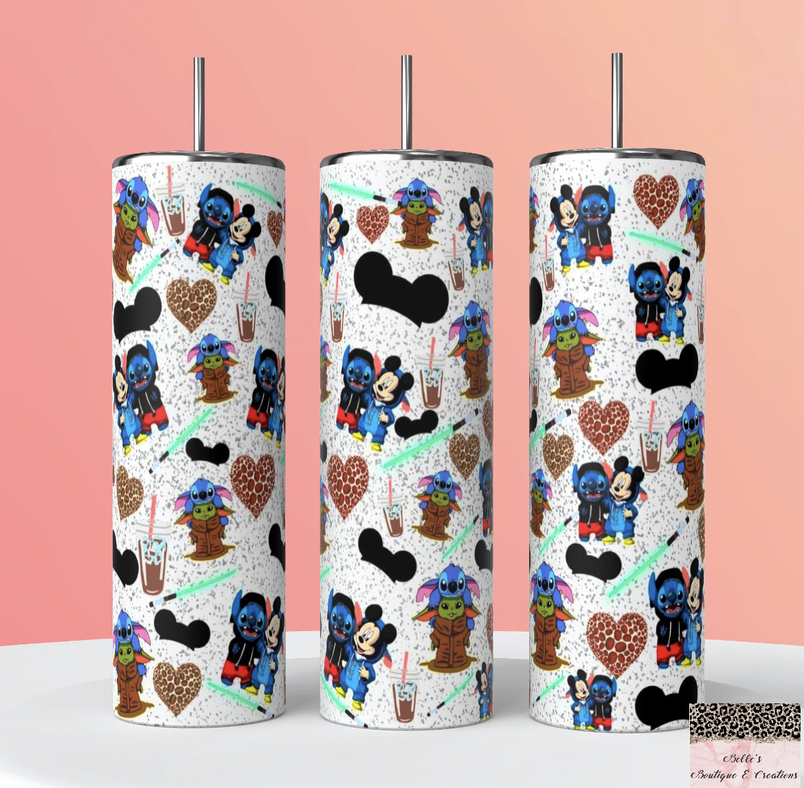 Mickey Mouse Stitch Yoda Tumbler