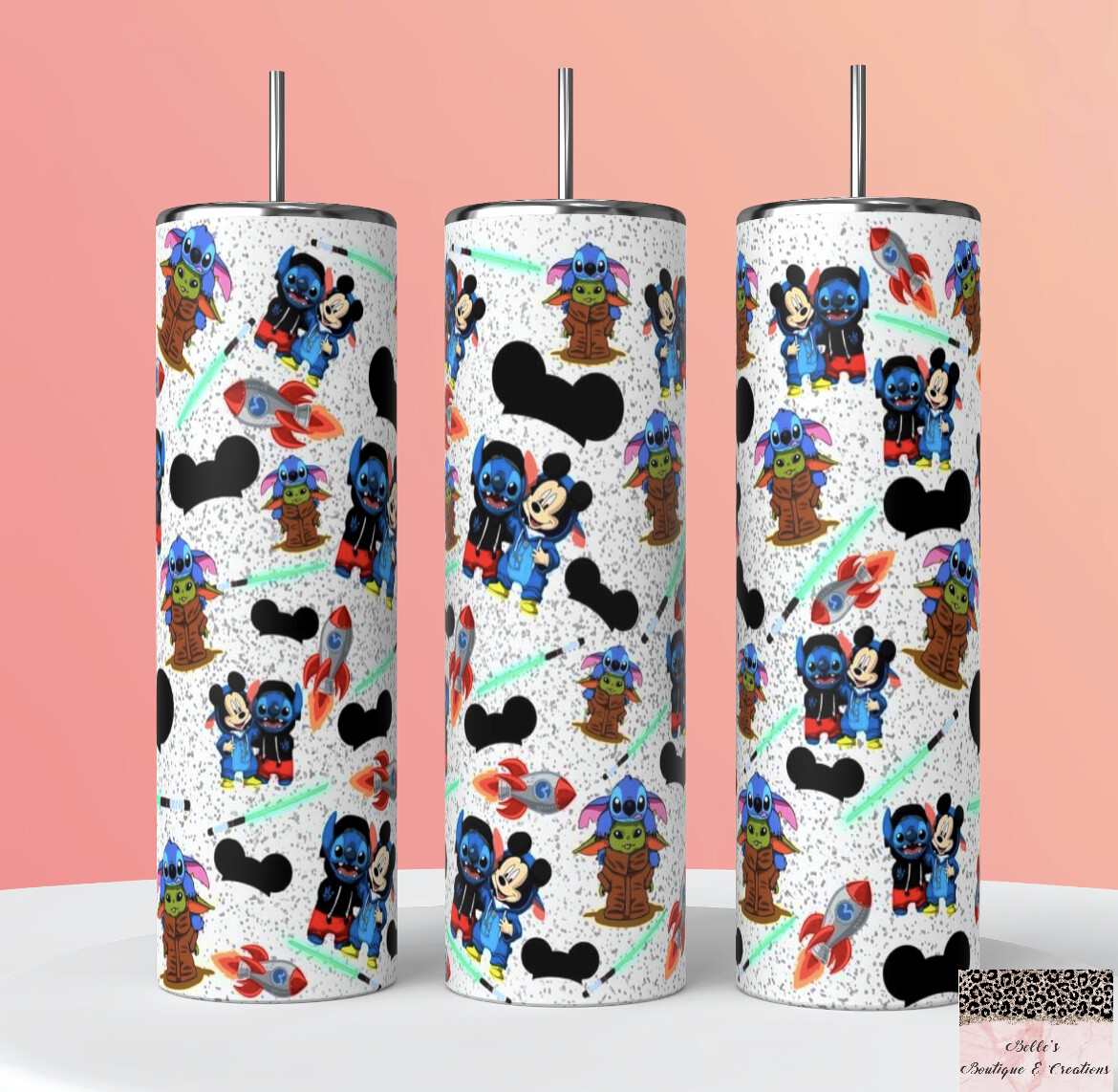Mickey Mouse Stitch Yoda Tumbler