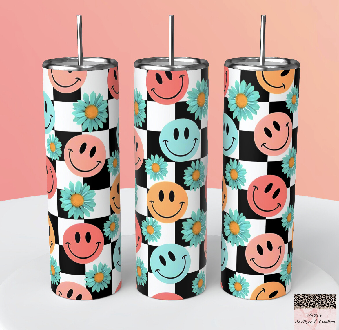 Checkered Faces Tumbler