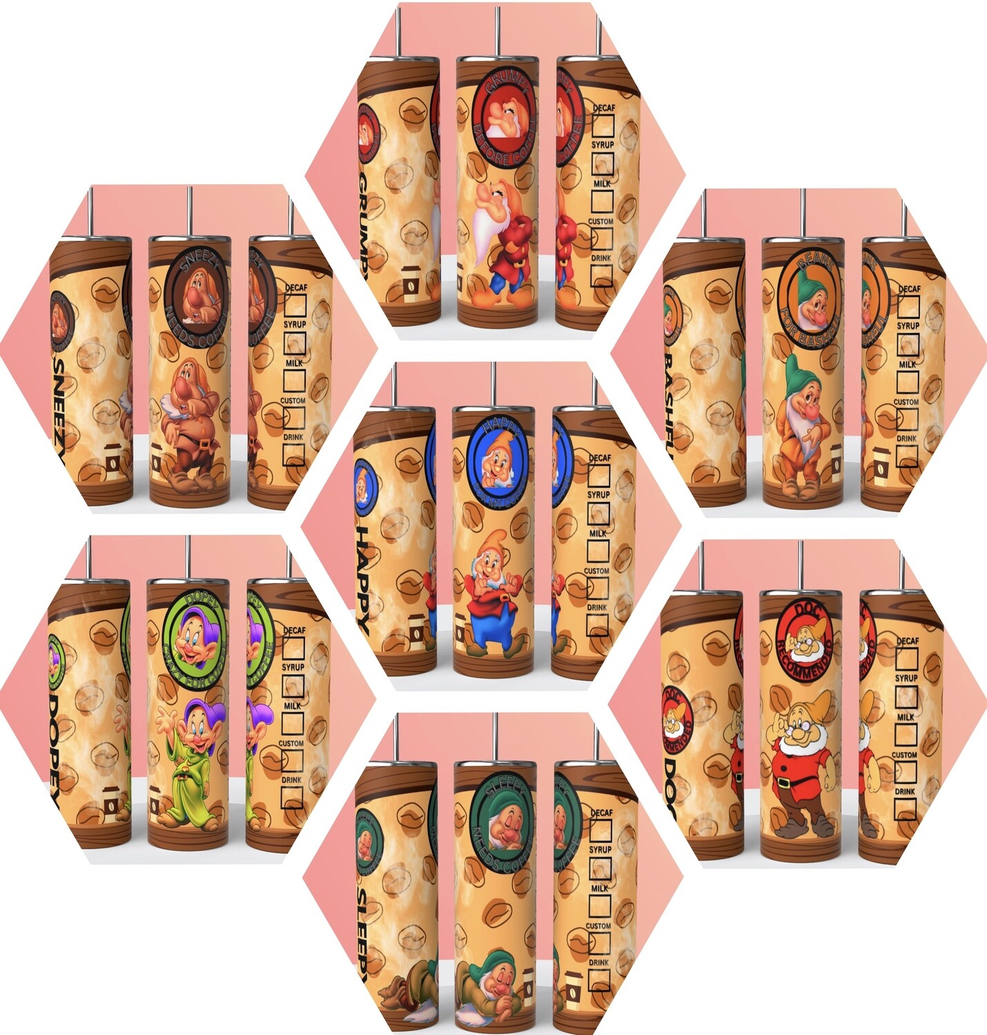 Seven Dwarfs Starbucks Tumblers Bundle
