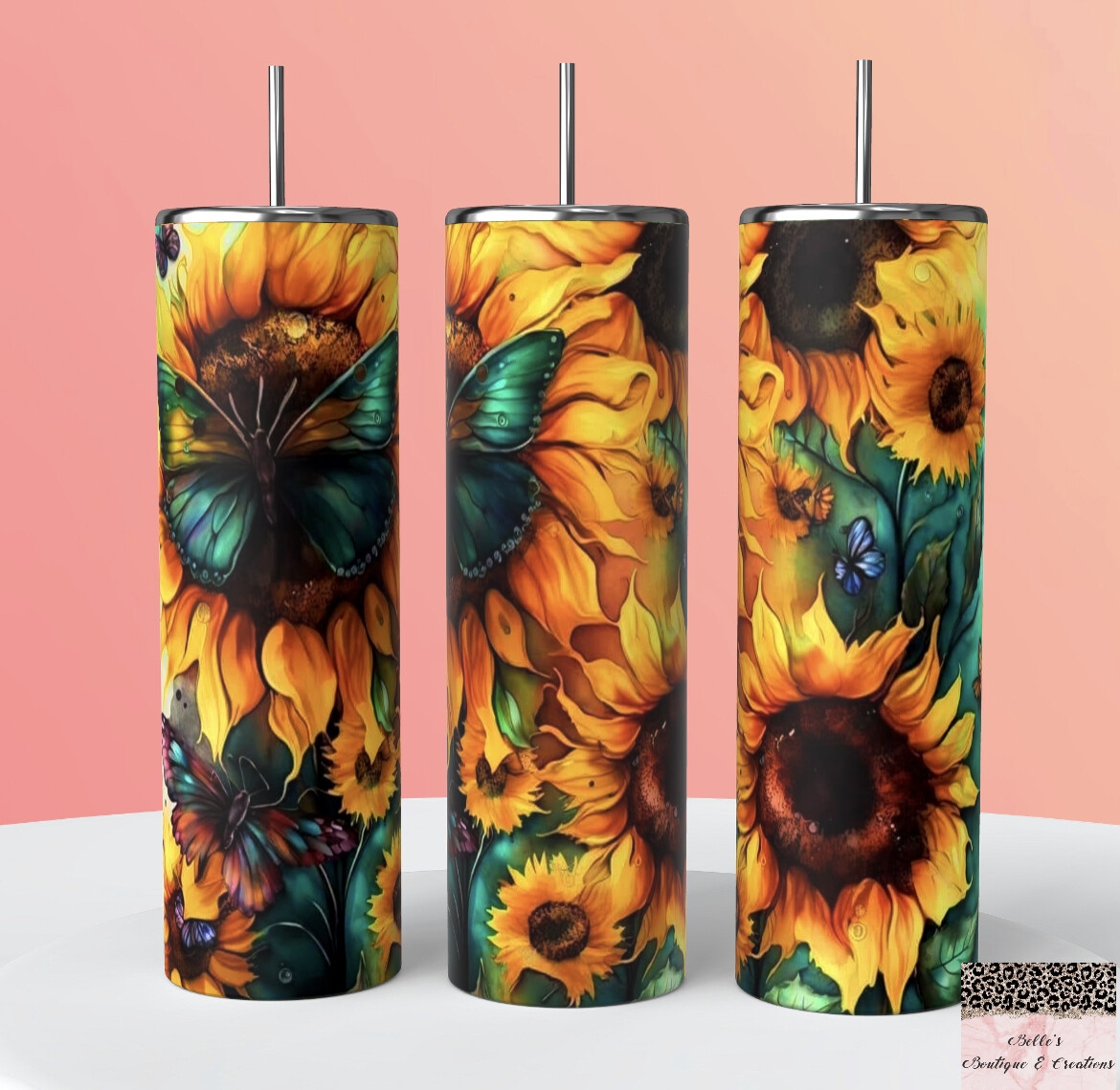 Butterflies And Sunflowers Tumbler