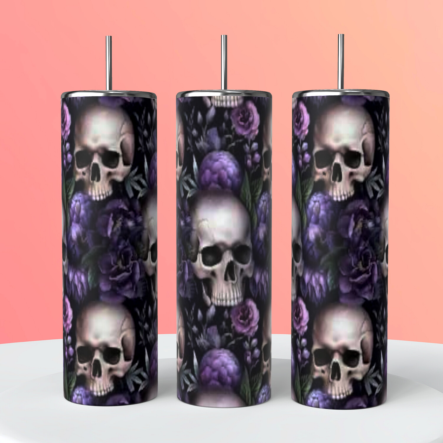 Skulls and Flowers Tumbler