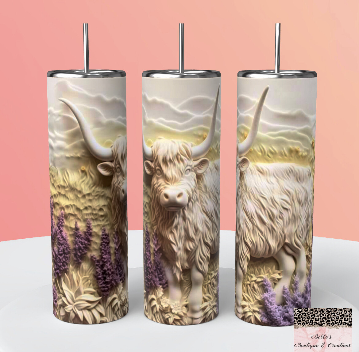 Highland Cow 3D Tumbler