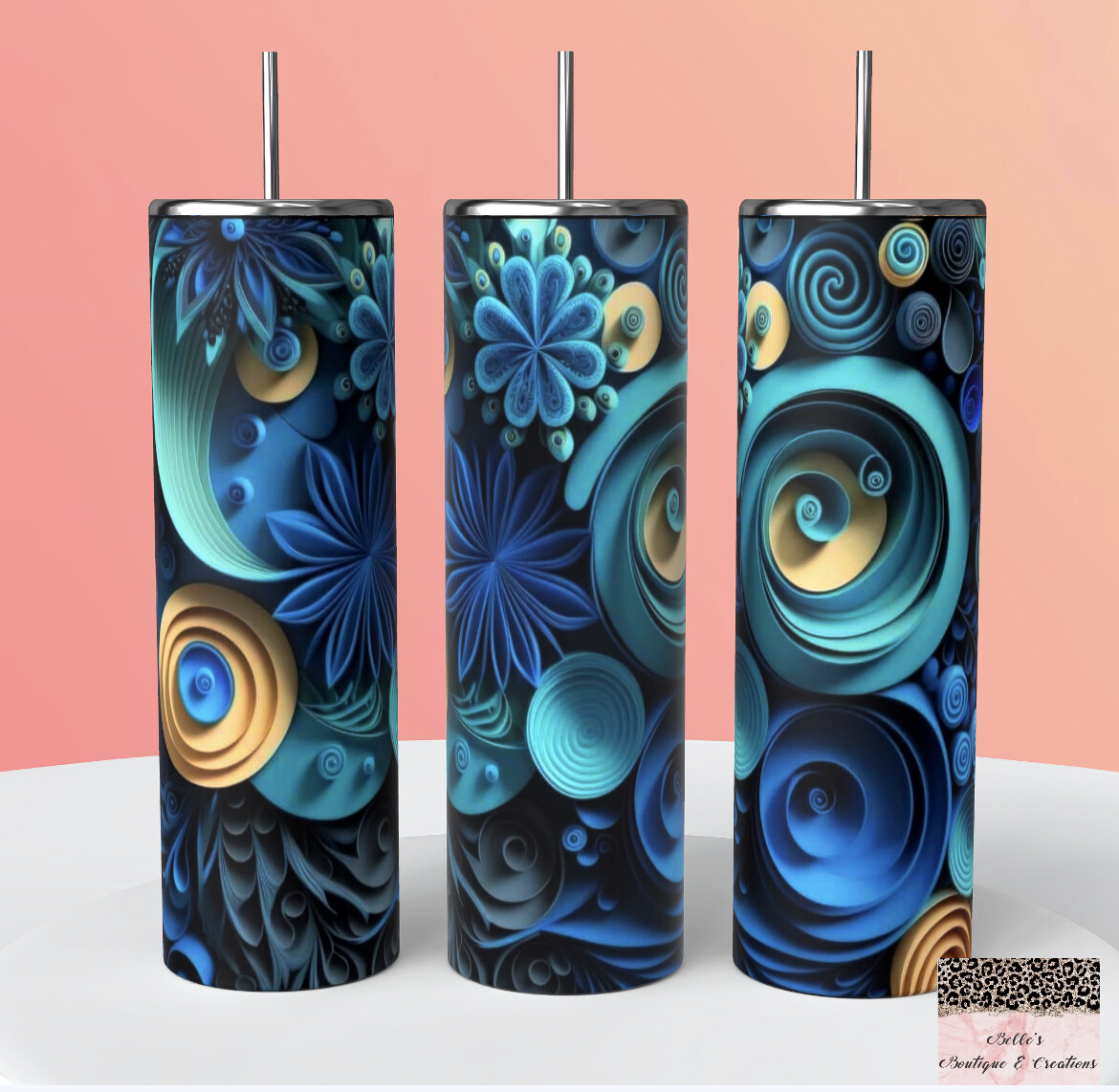 3D Floral Tumbler