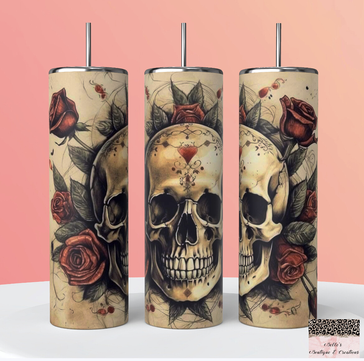 Skull and Roses Tumbler
