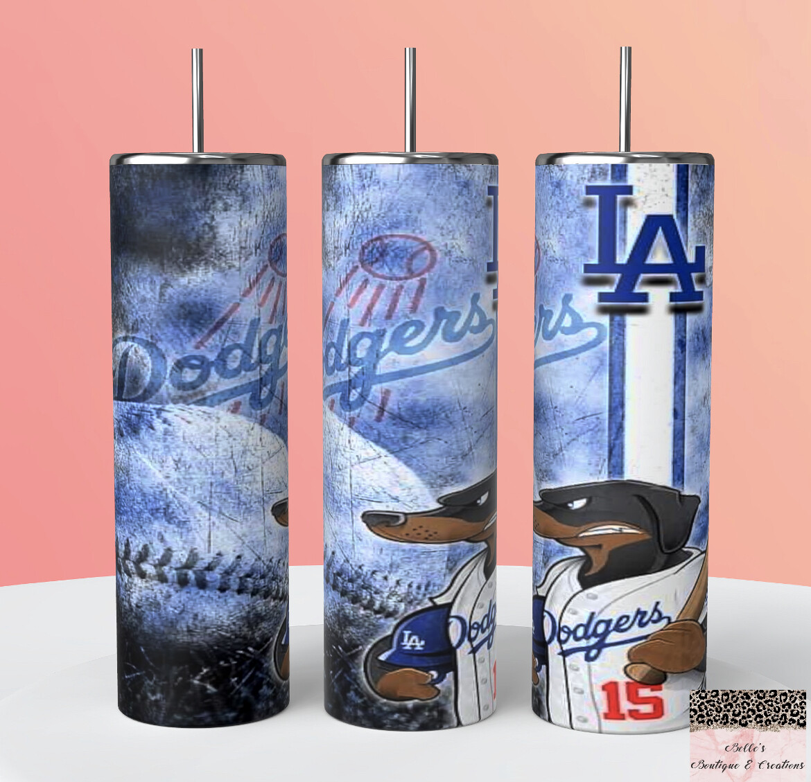 LA Dodgers Baseball Tumbler
