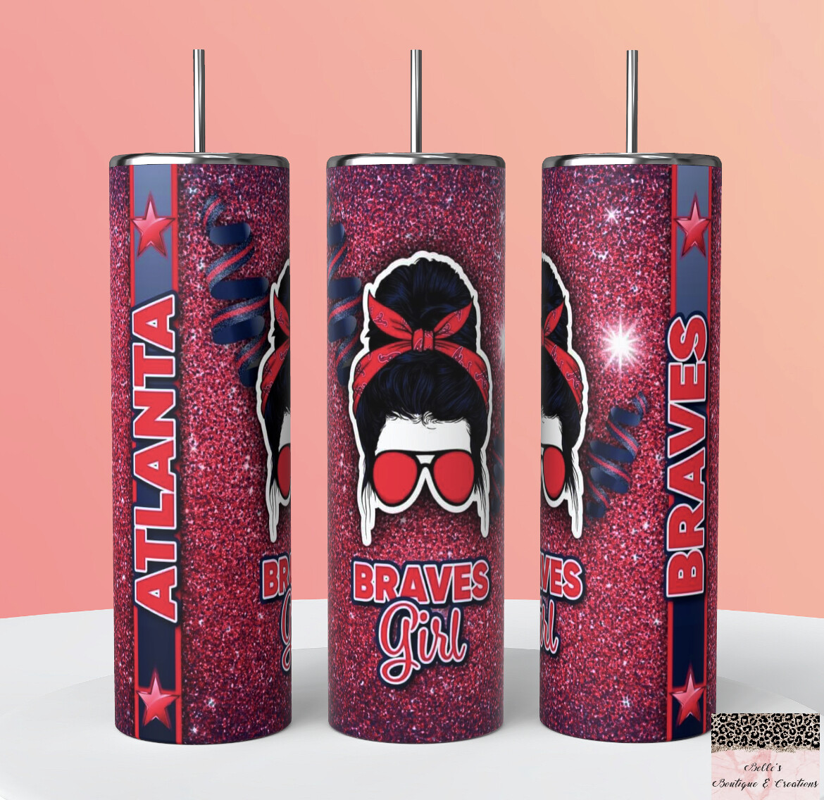 Atlanta Braves Girl Baseball Tumbler