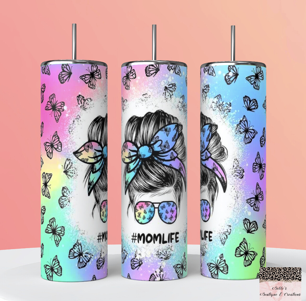 Mom Life Butterfly Tumbler