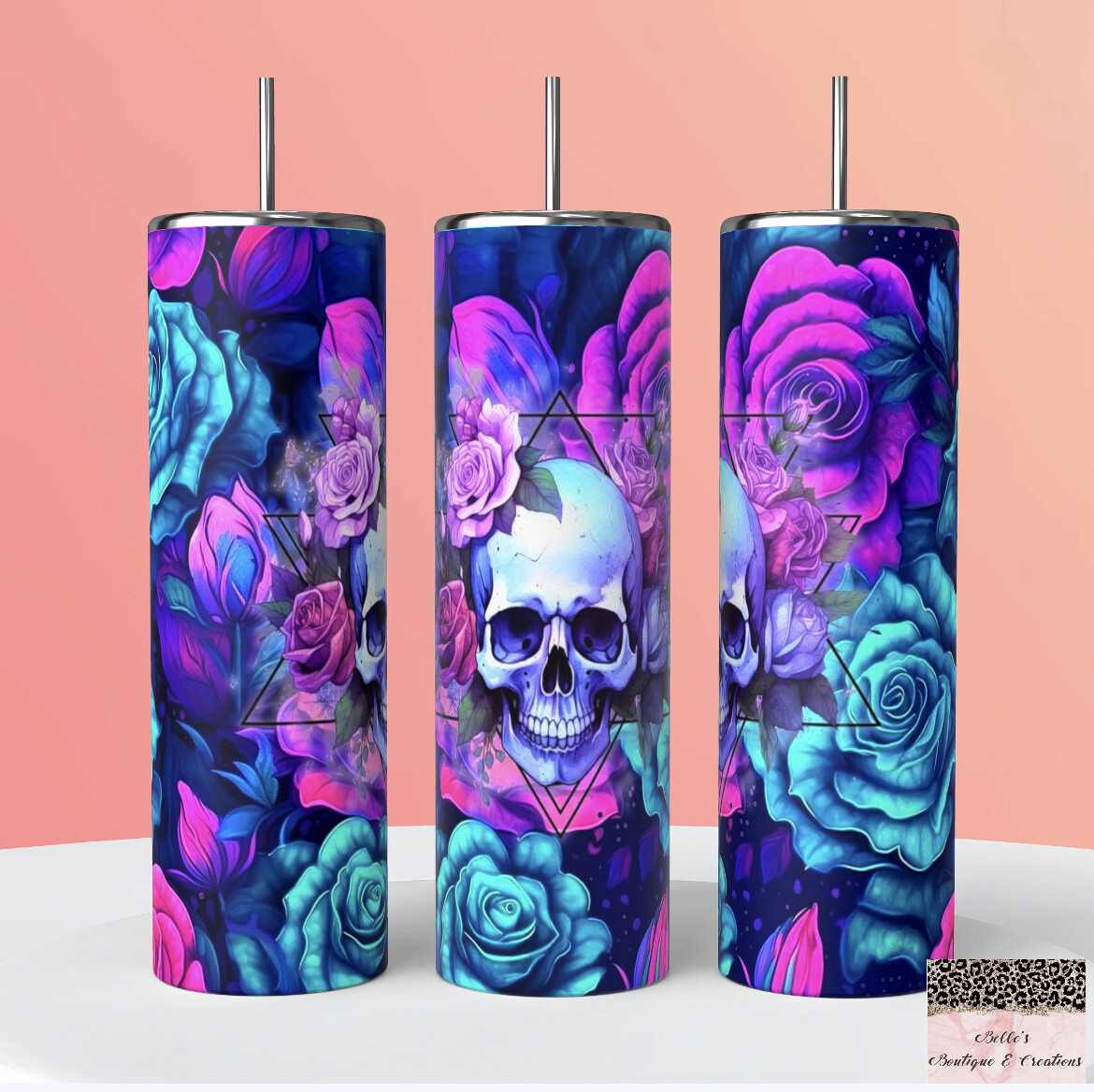Skull And Flowers Tumbler