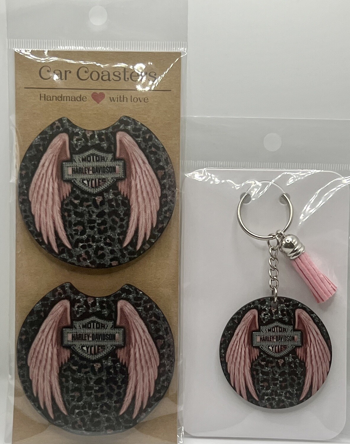 Harley-Davidson Car Coasters And Keychain