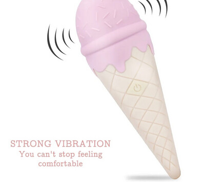 OhGiii. IceCreamBRR! Powerful Magic Wand AV Vibrator Soft Silicone Ice Cream Cone G Spot Clitoris Stimulator Adult Toy
