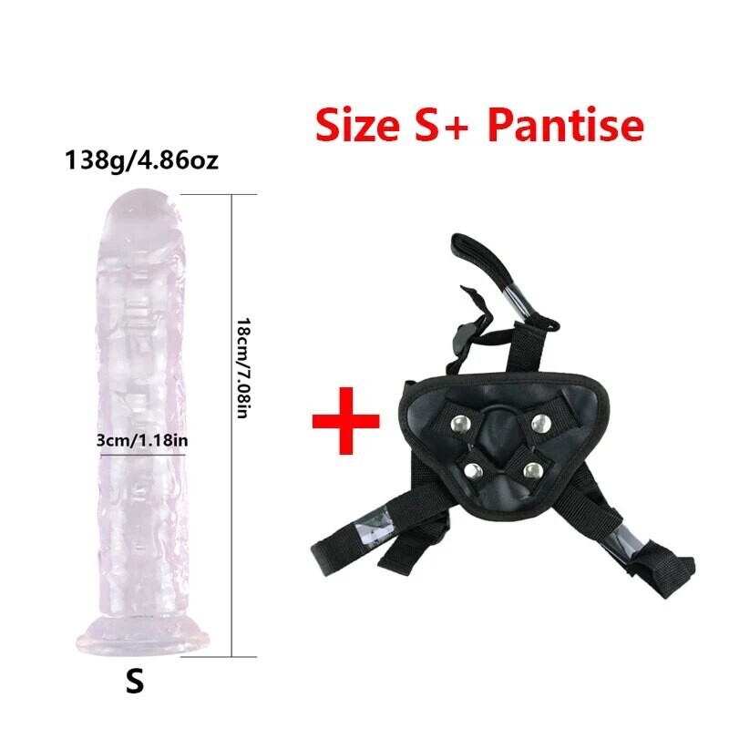 Suction Cup Jelly Dildo 6 Sizes Free Strapon Belt For Couples