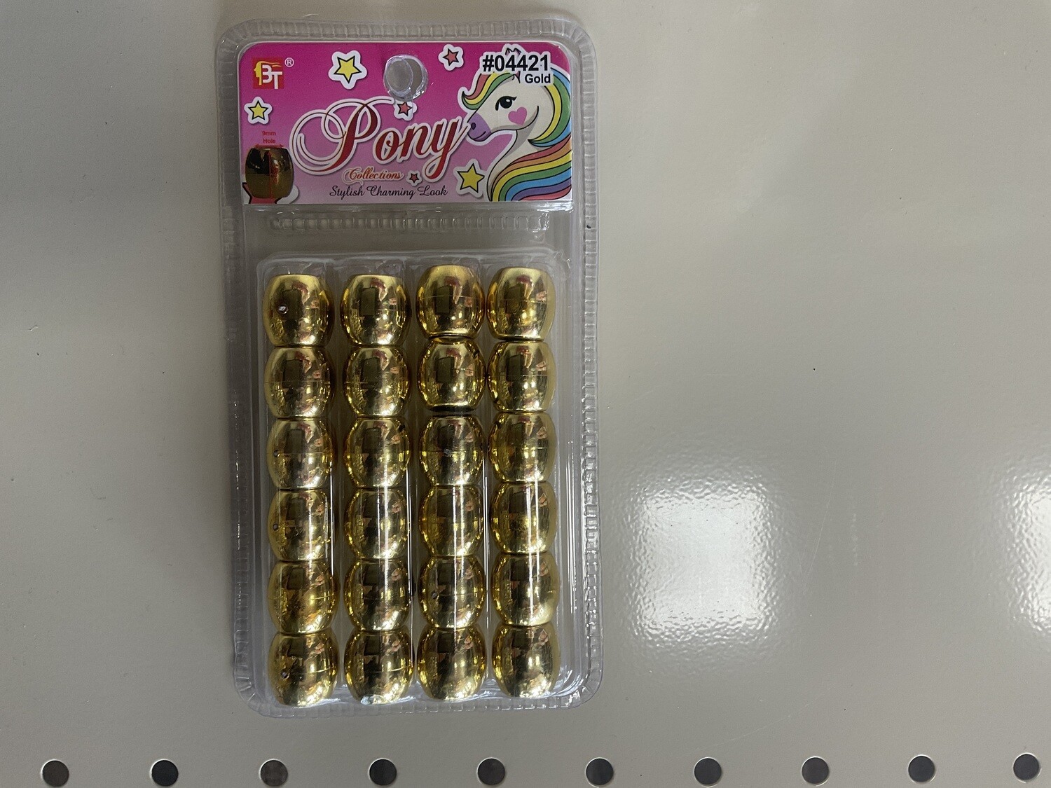 Pony Beads Gold metallic jumbo