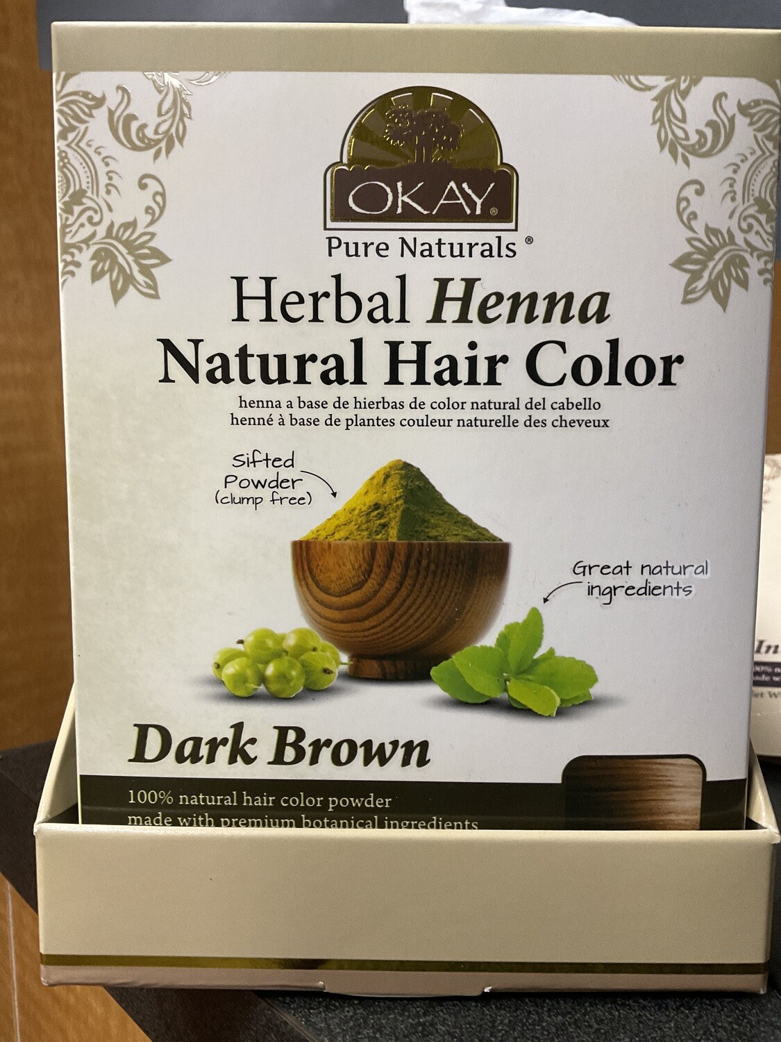Okay Herbal Henna Natural Hair Color, dark brown 1