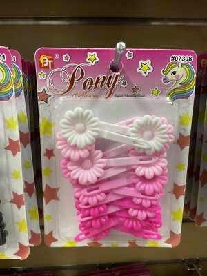 Pony Barrettes multi pink