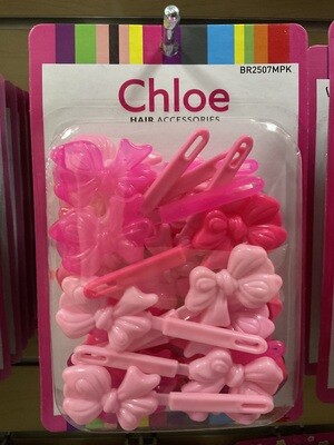 Chloe Pink Mix Barrettes #07 Soft Ribbon