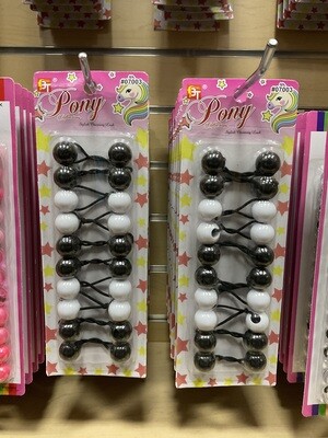 Ponytail balls white/black