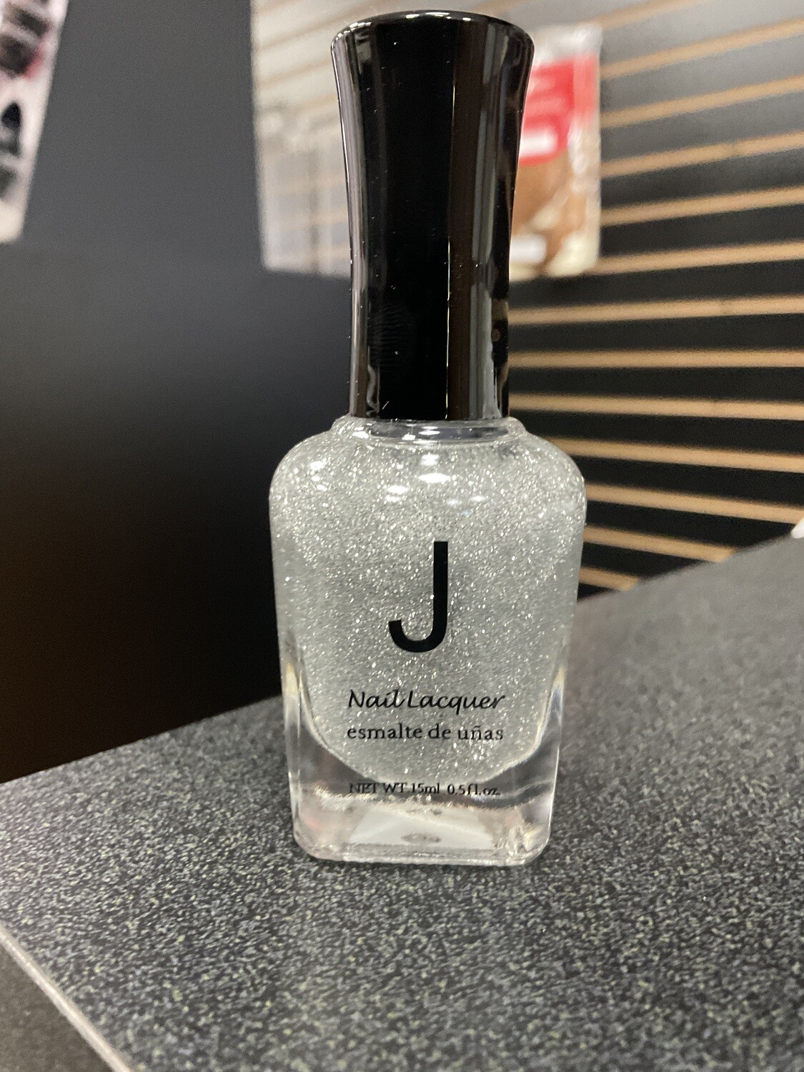 J2 Nail Polish Glitter Silver 0.5 oz.
