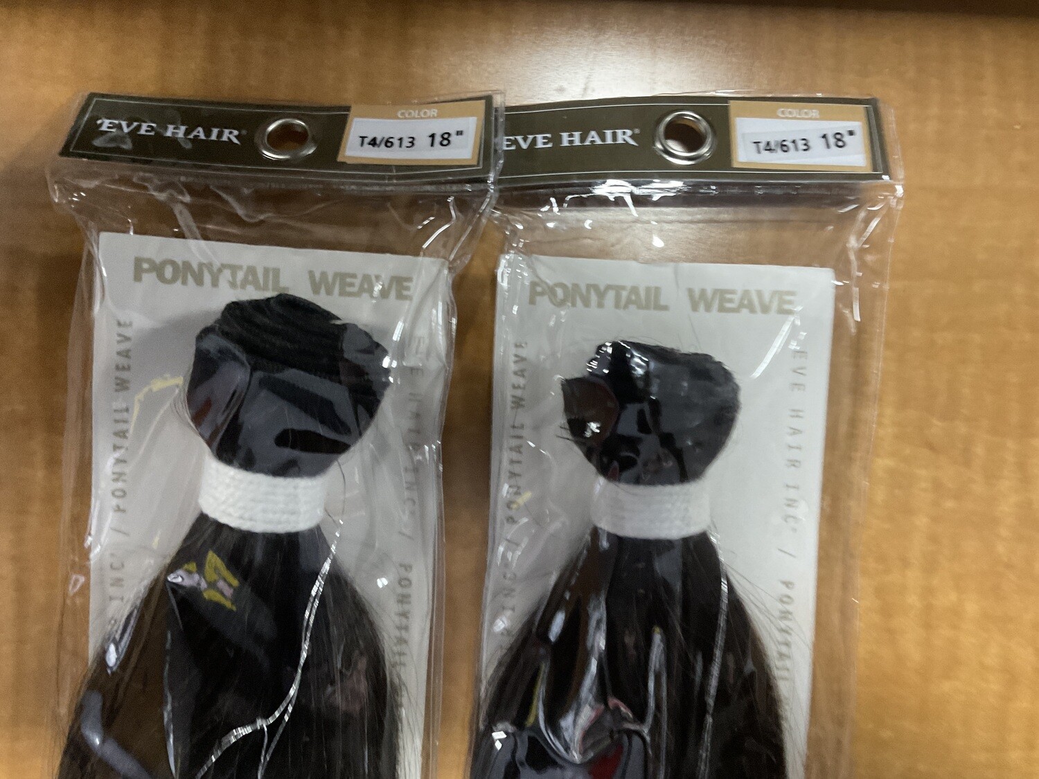 Eve Hair Ponytail Weave Straight 18 inches #T4/613