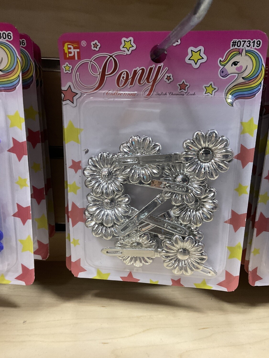 Pony Barrettes silver