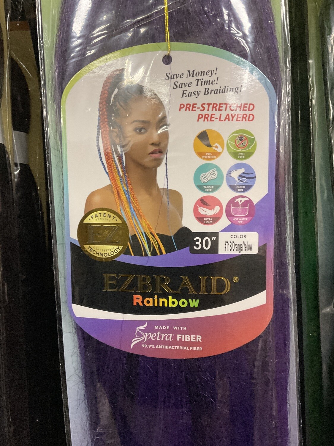 Spetra Ezbraid 30&quot; - #T1B/Orange/Yellow/ Rainbow