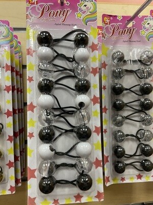 Ponytail balls white/black/clear