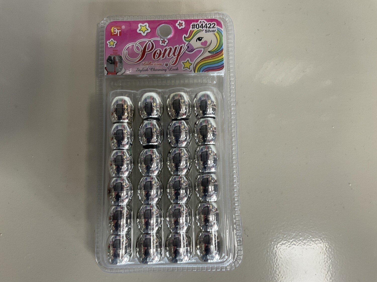 Pony Beads Silver jumbo