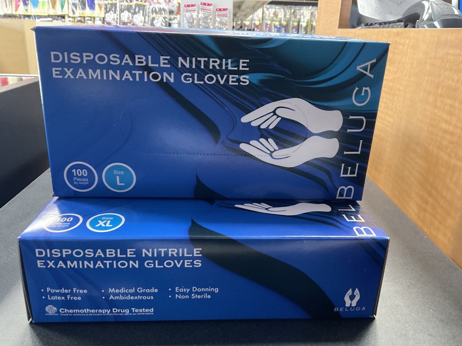 Beluga Disposable Nitrile Exam Gloves Large