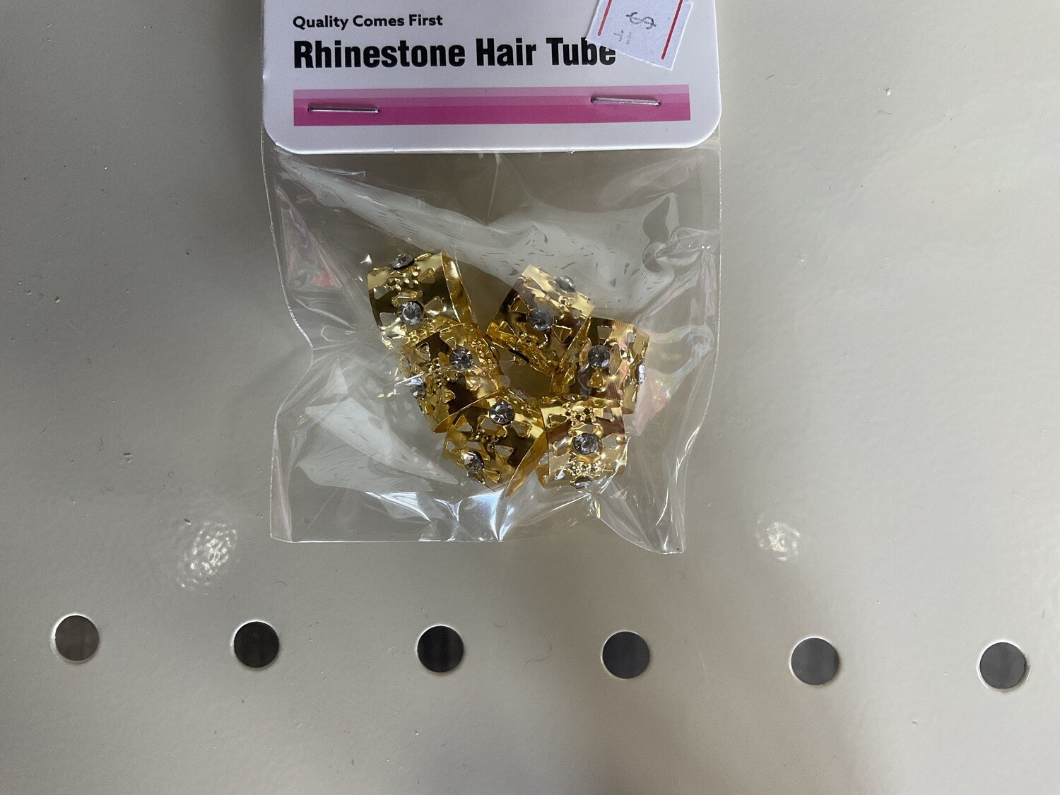 Dream World Filigree Hair Tube Rhinestone Gold Color