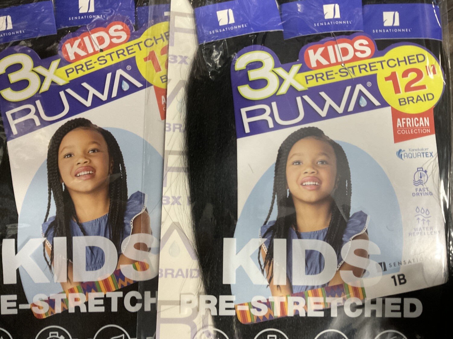 Ruwa 3X Kids Pre-Stretched Hair 12” #1B