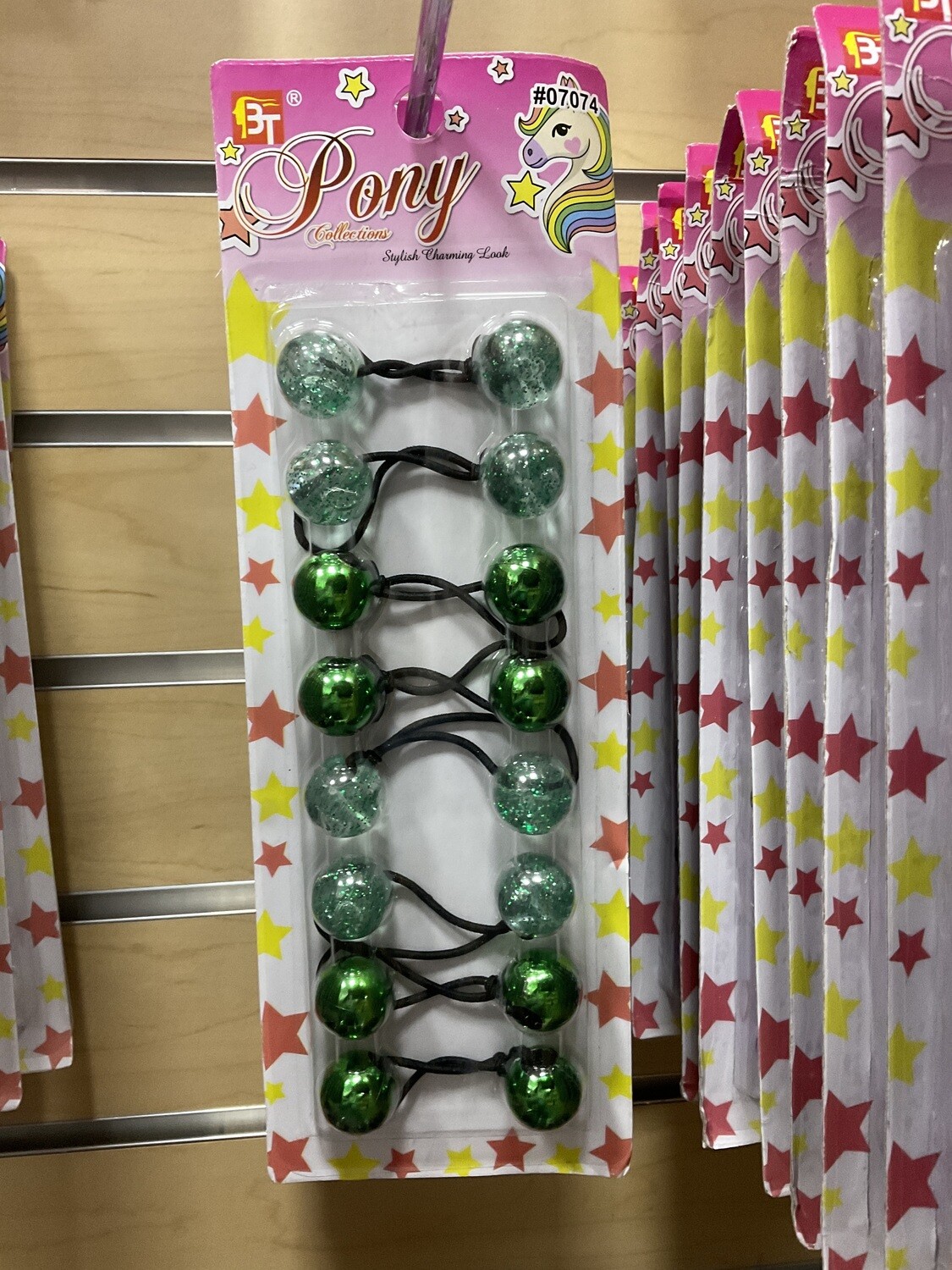 Ponytail balls Multi green