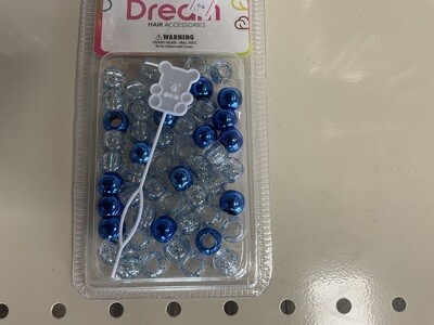 Dream World Medium blue/clear beads