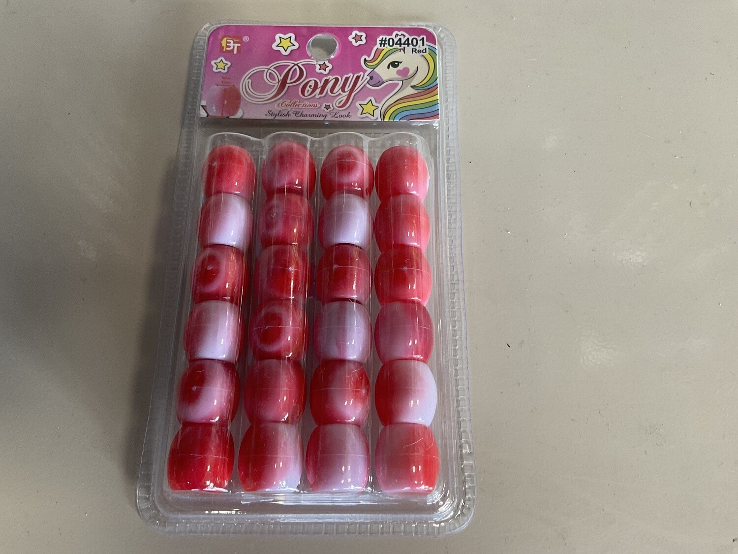 Pony Beads Red swirl jumbo