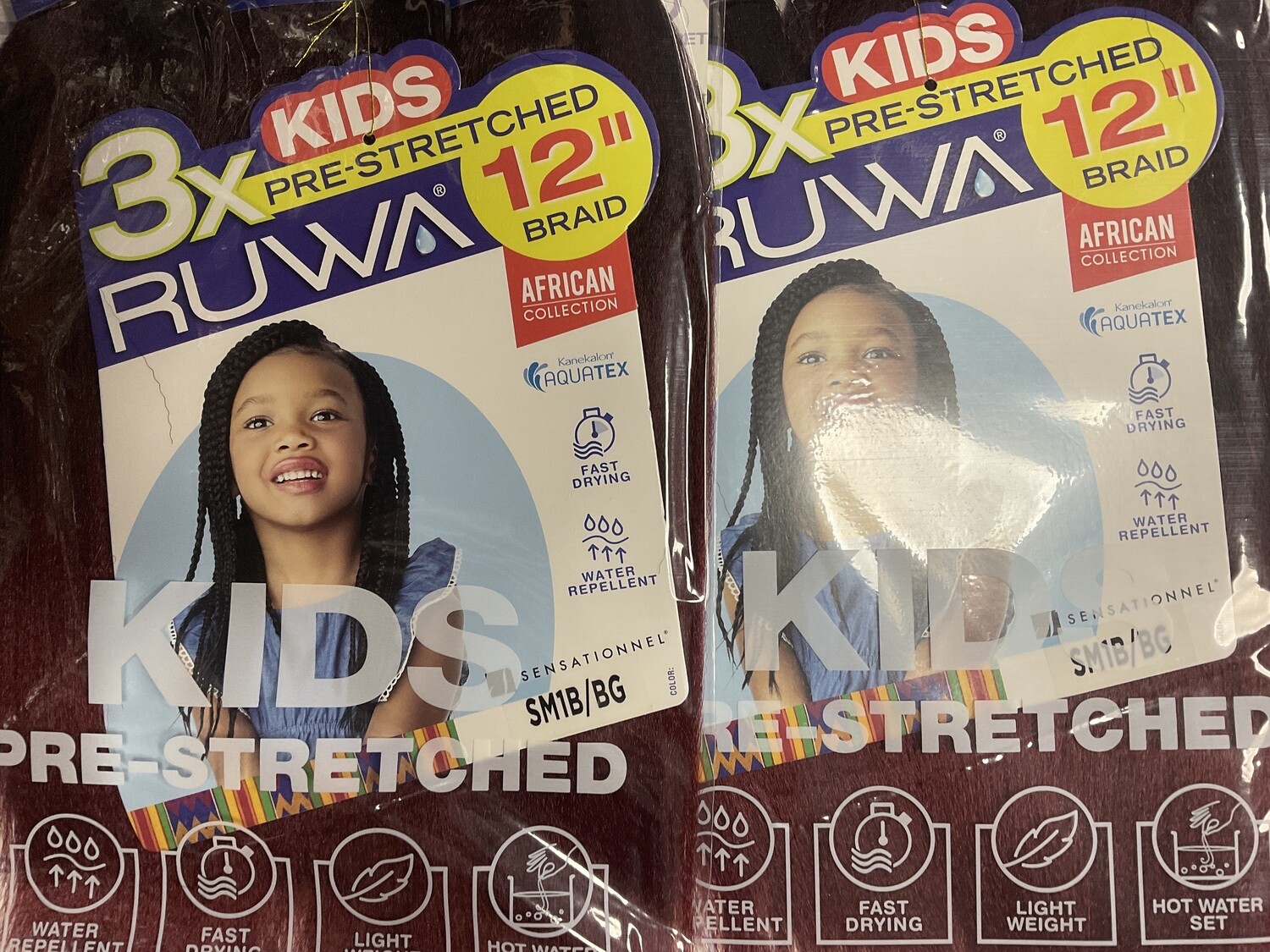 Ruwa 3X Kids-Pre-Stretched Hair 12”# SM1B/BG