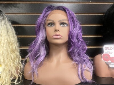 Motown Tress Swiss Lace Wig Purple /Gray