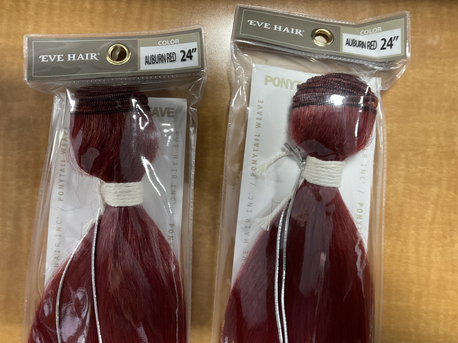 Eve Hair Ponytail Weave Straight 24 Inches Auburn Red