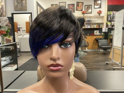 Qsensee Black /Blue lace front wig