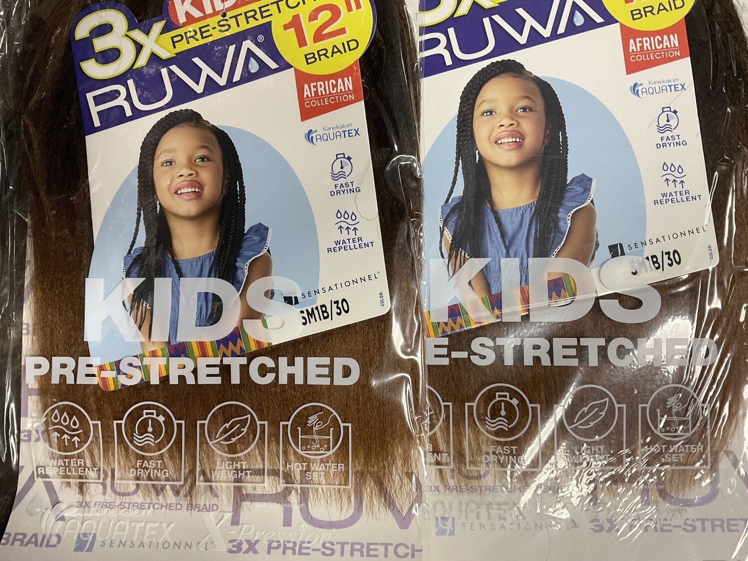 Ruwa 3X Kids Pre-Stretched Hair 12” #SM1B/30