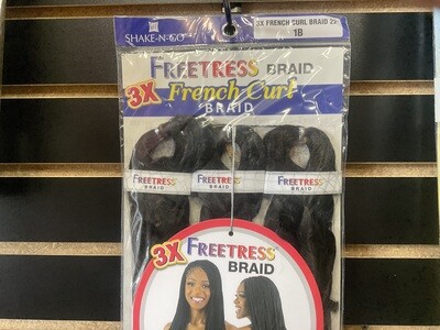 Freetress 3X French Curl Braid 22 inches #1B