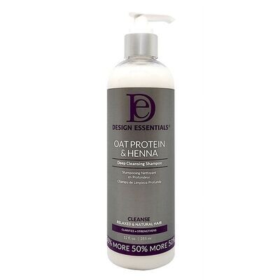 Design Essentials Oat Protein &amp; Henna Deep Cleansing Shampoo 12 oz.