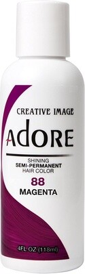 Adore Semi Permanent Hair Color - Vegan and Cruelty-Free Hair Dye - 4 Fl Oz – 88 Magenta