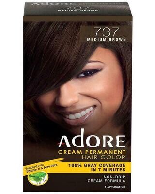 Adore Cream Permanent Non Drip Hair Color Formula - 737 Medium Brown - 1.7oz