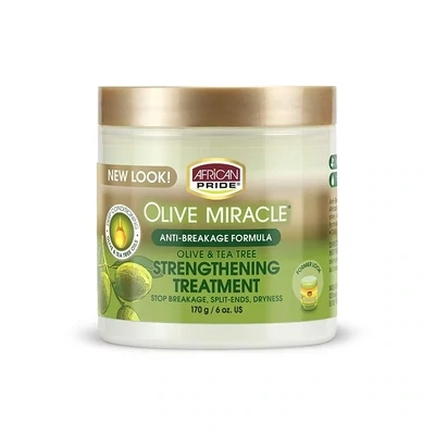 African Pride Olive Miracle Anti-Breakage Formula Strengthening Treatment 6 oz.