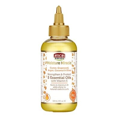 African Pride Moisture Miracle 5 Essential Oils with Vitamin E 4 oz.