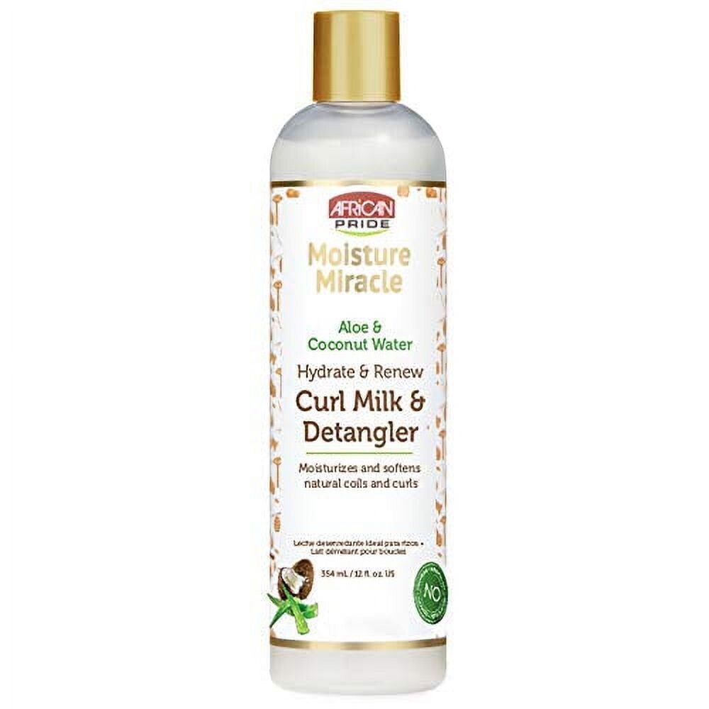 African Pride Moisture Miracle Hydrate &amp; Renew Curl Milk &amp; Detangler 12 oz.