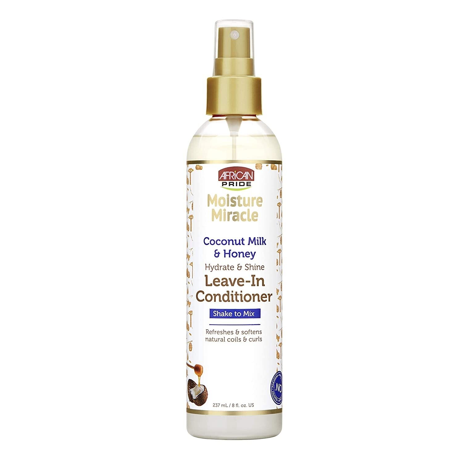 African Pride Moisture Miracle Coconut Milk &amp; Honey Leave In-Conditioner 8 oz.