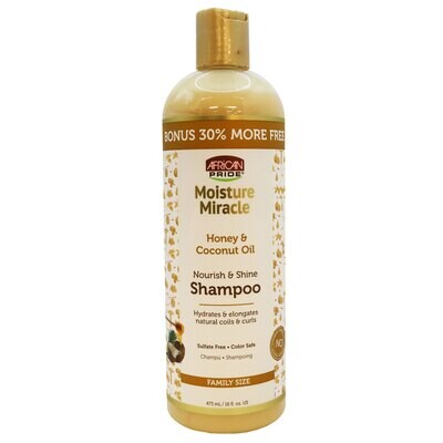 African Pride Moisture Miracle Honey &amp; Coconut Oil Shampoo 16 oz.