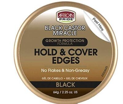 African Pride Black Castor Miracle Hold &amp; Cover Edges Black 2.25 oz.