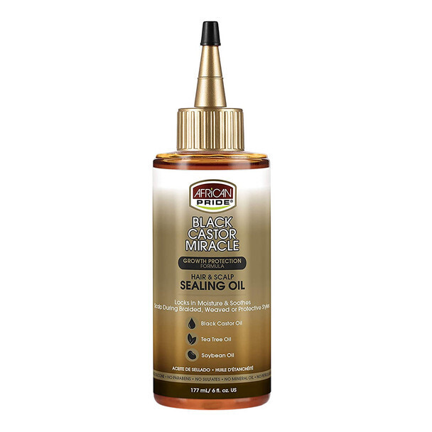 African Pride Black Castor Miracle Hair and Scalp Sealing Oil 6oz.