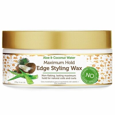 African Pride Aloe &amp; Coconut Water Maximum Hold Edge Styling Wax 6 oz.